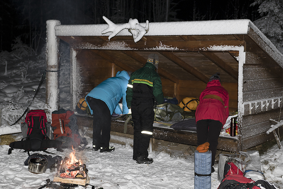 Vinterovernatting i gapahuk